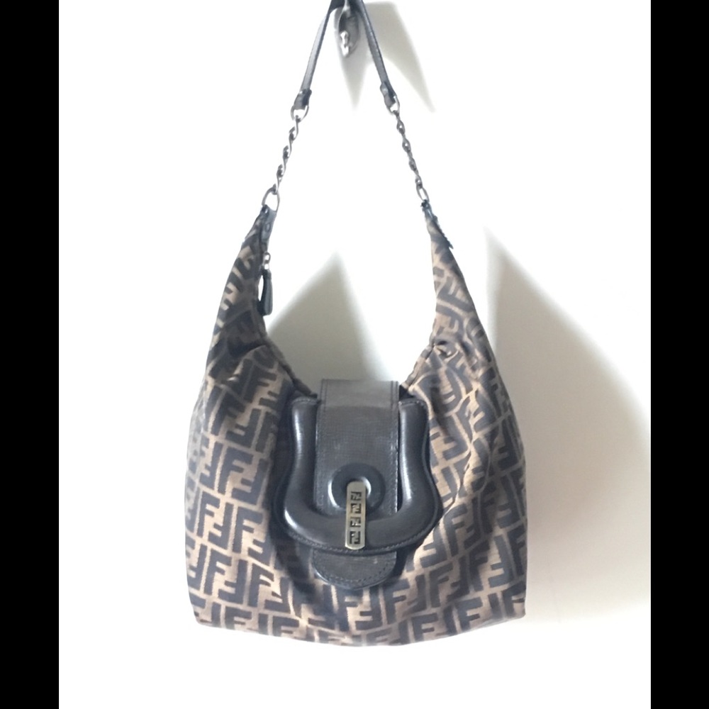 Fendi Shoulder Bag with Leather Belt Buckle